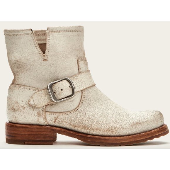 Frye Veronica Bootie in Distressed Off White - Picture 2 of 6